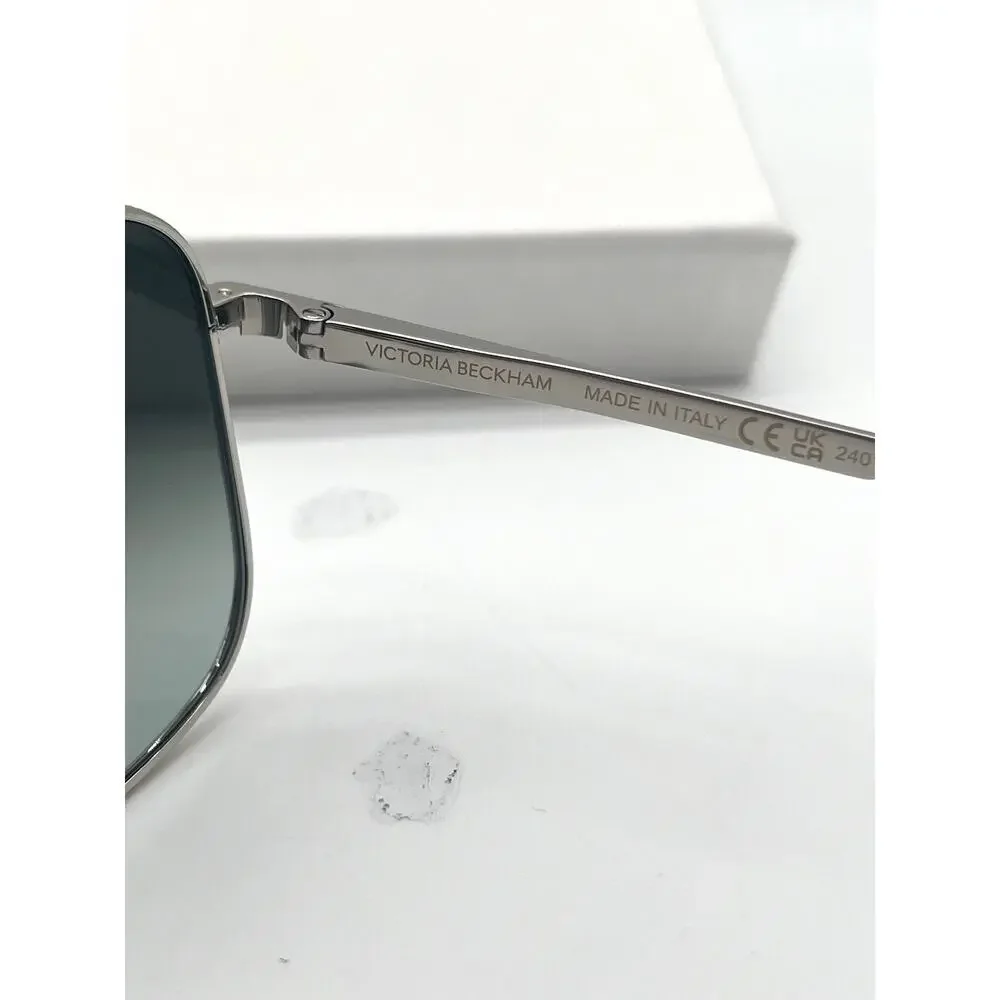 VICTORIA BECKHAM NEW Coin-Edge Navigator Sunglasses, Full Inclusion, Silver
